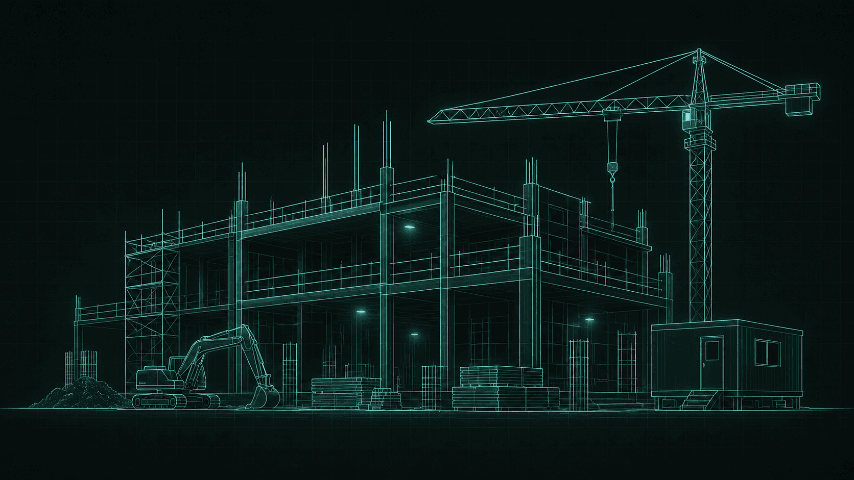 Construction site team tracking projects, materials, and job costs in Flowrix ERP